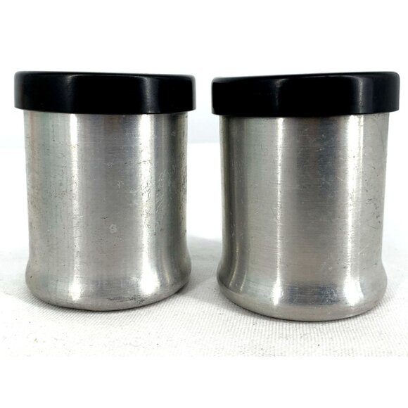 Turner Specialty Aluminum Salt & Pepper Shaker Black Lids 2.25" MCM - Picture 8 of 11